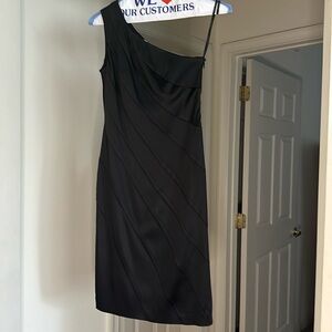 Calvin Klein Size 2 One-shoulder Little Black Dress